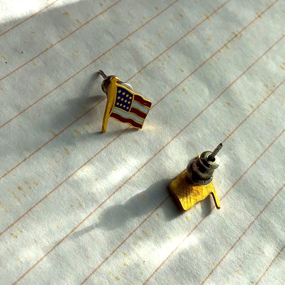 American Flag Earrings in Gold